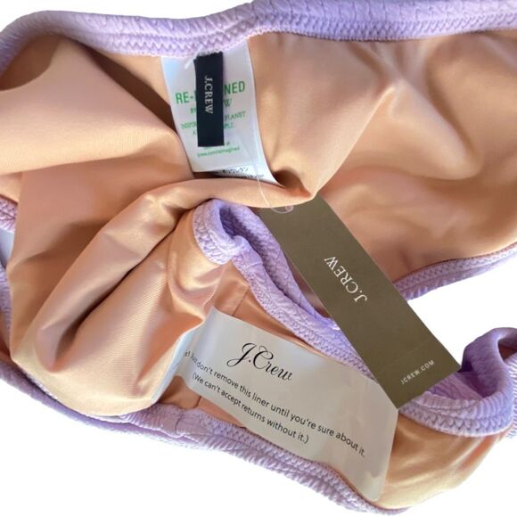 J Crew Lilac Purple Jacquard Texture Curve Waist Cheeky Bikini Bottom Sz XL NWT - Picture 8 of 15
